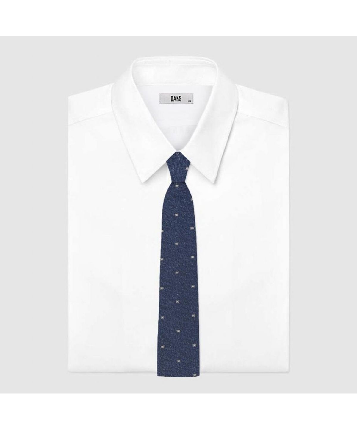 닥스셔츠(DAKS SHIRTS) 실크혼방 스몰로고 올오버 넥타이 네이비_DMF1ACF1221N1