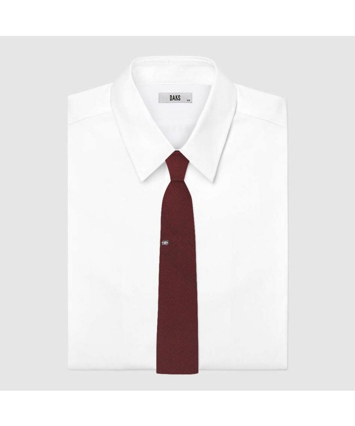 닥스셔츠(DAKS SHIRTS) 실크혼방 로고포인트 솔리드 넥타이 레드_DMF1ACF1210R2