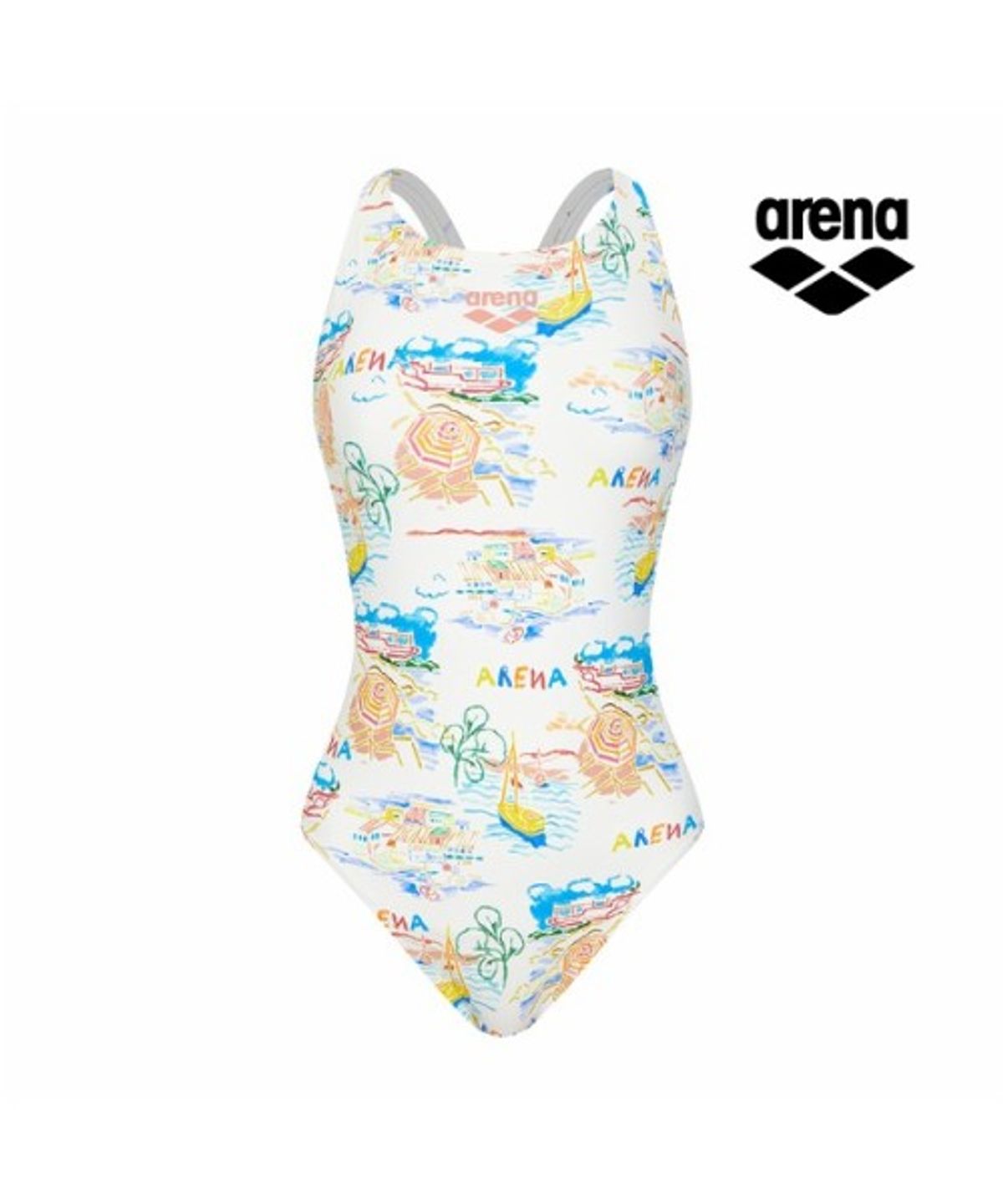 아레나(ARENA) 포지타노 여성 원피스 레이서백 A6BL1LO11WHT
