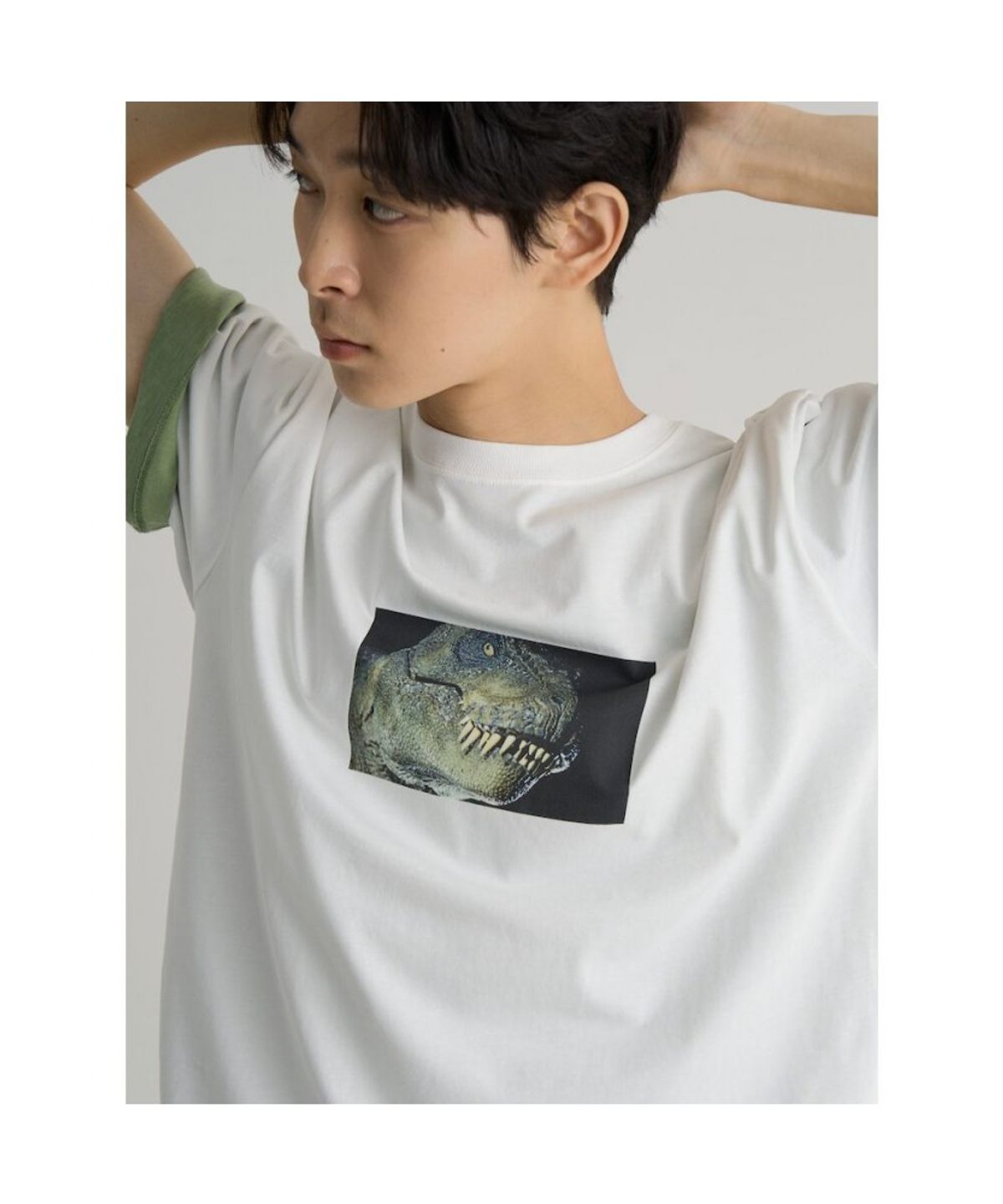 에잇세컨즈(8SECONDS) [JURASSIC] 쥬라기파크 리얼포토 프린트 티셔츠  화이트