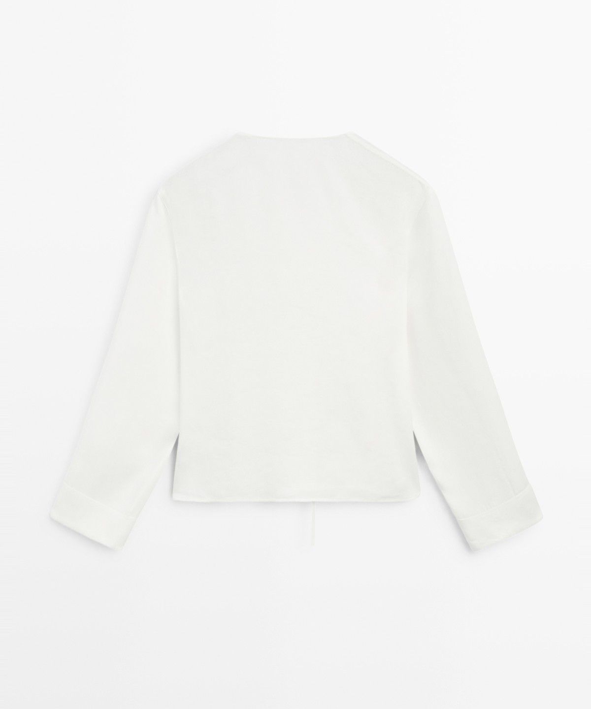 마시모두띠(MASSIMO DUTTI) 버튼 디테일 린넨 플루이드 블라우스