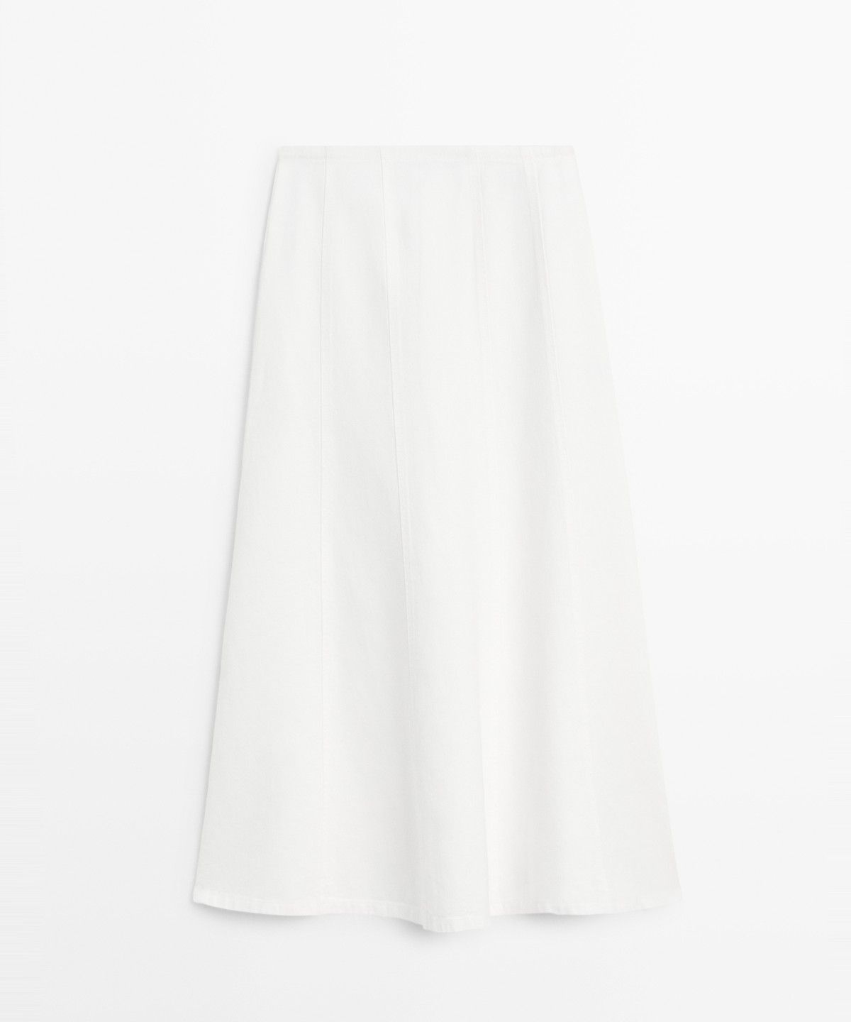마시모두띠(MASSIMO DUTTI) 100% 린넨 데님 미디 스커트