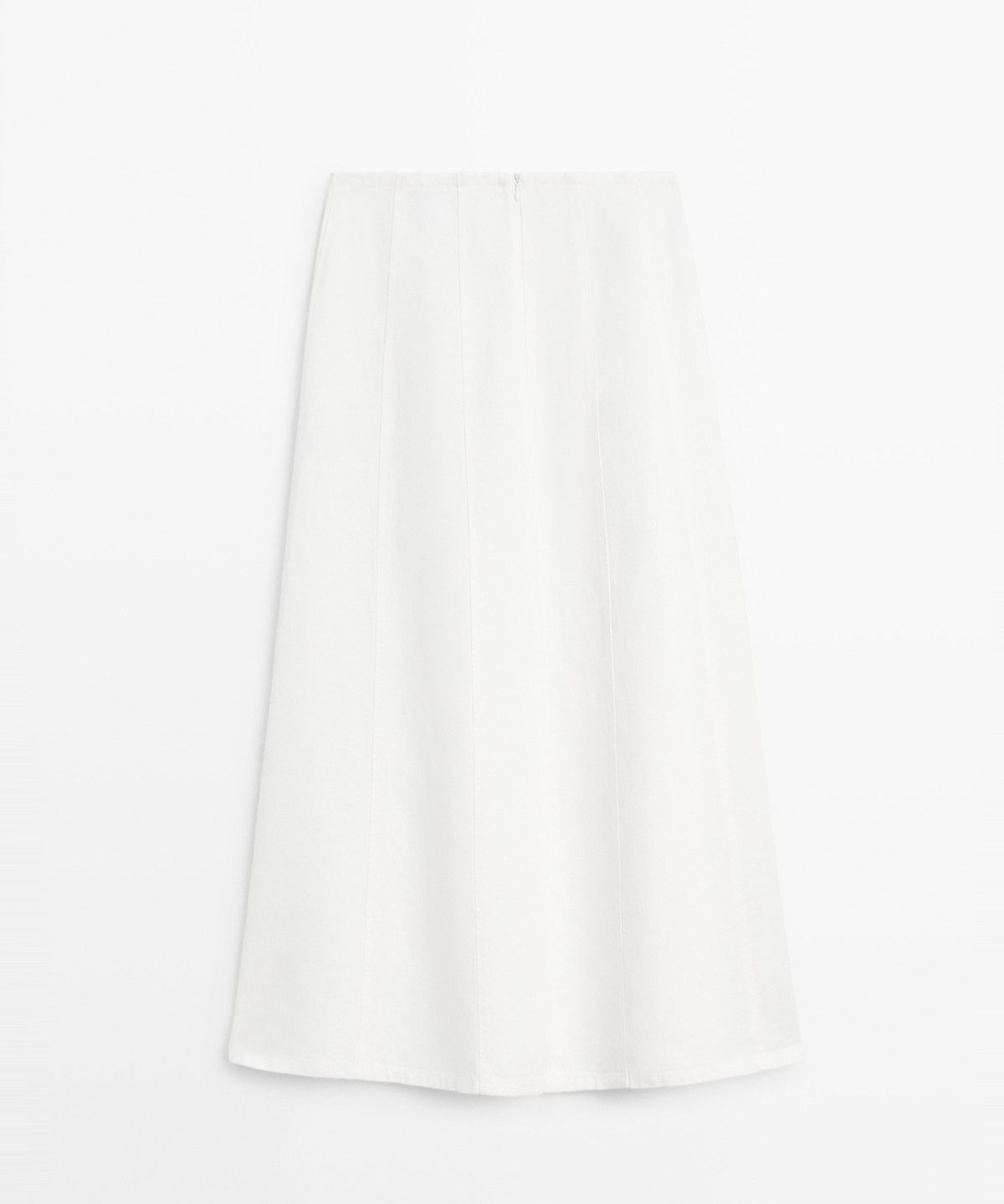 마시모두띠(MASSIMO DUTTI) 100% 린넨 데님 미디 스커트