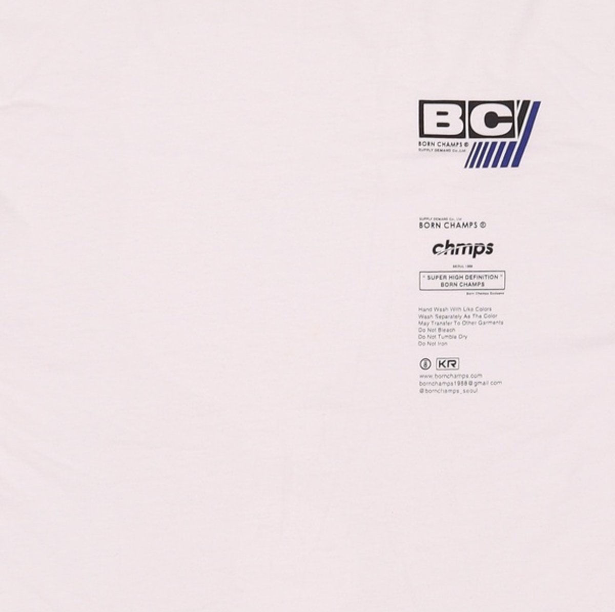 본챔스(BORN CHAMPS) BC 라이트닝 반팔 CETBMTS14WH M