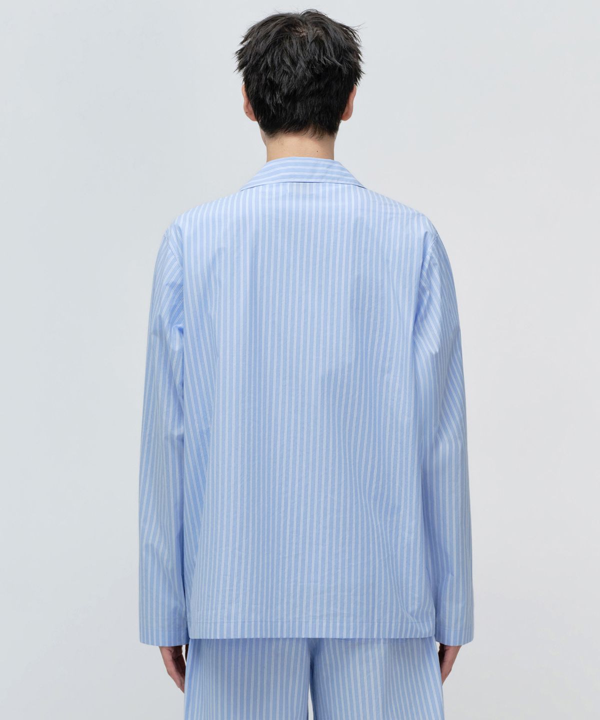 무신사 스탠다드(MUSINSA STANDARD) 스트라이프 포플린 파자마 세트 [블루/화이트]