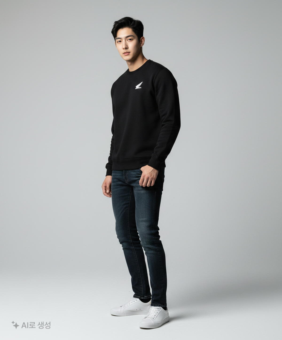 핍스 모터사이클(PHYPS MOTORCYCLE) Honda Small Wing Crewneck Black L