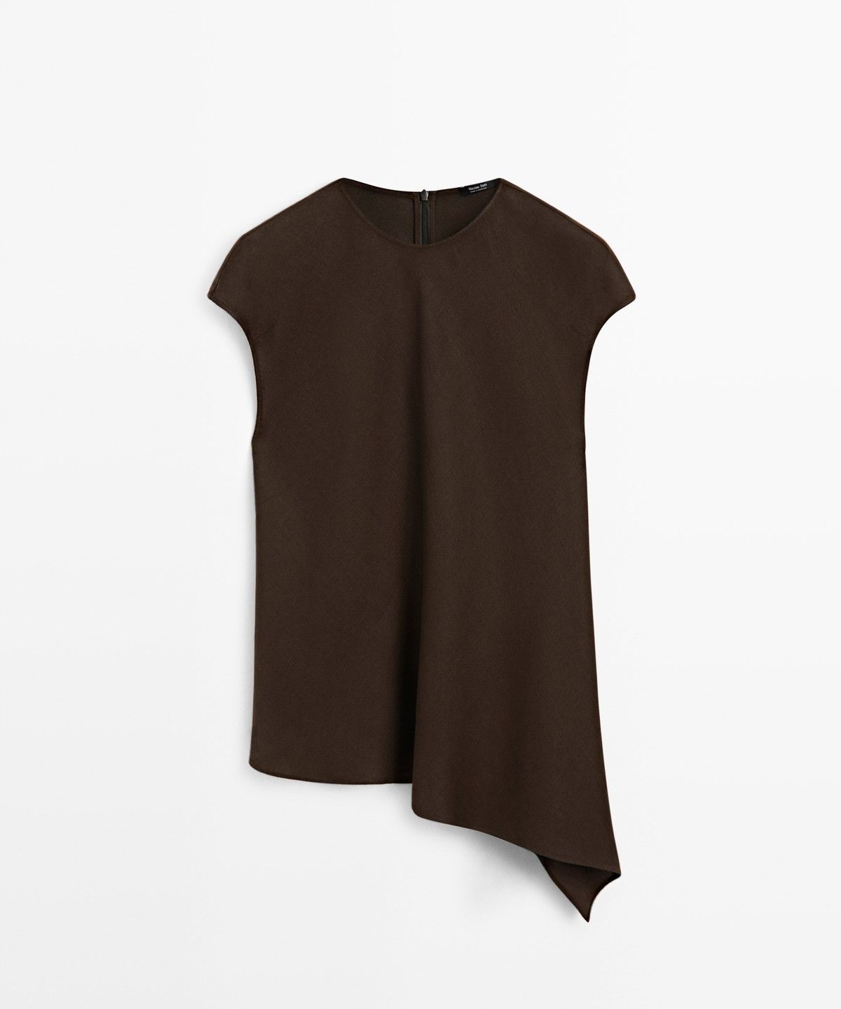 마시모두띠(MASSIMO DUTTI) 100% 린넨 비대칭 탑
