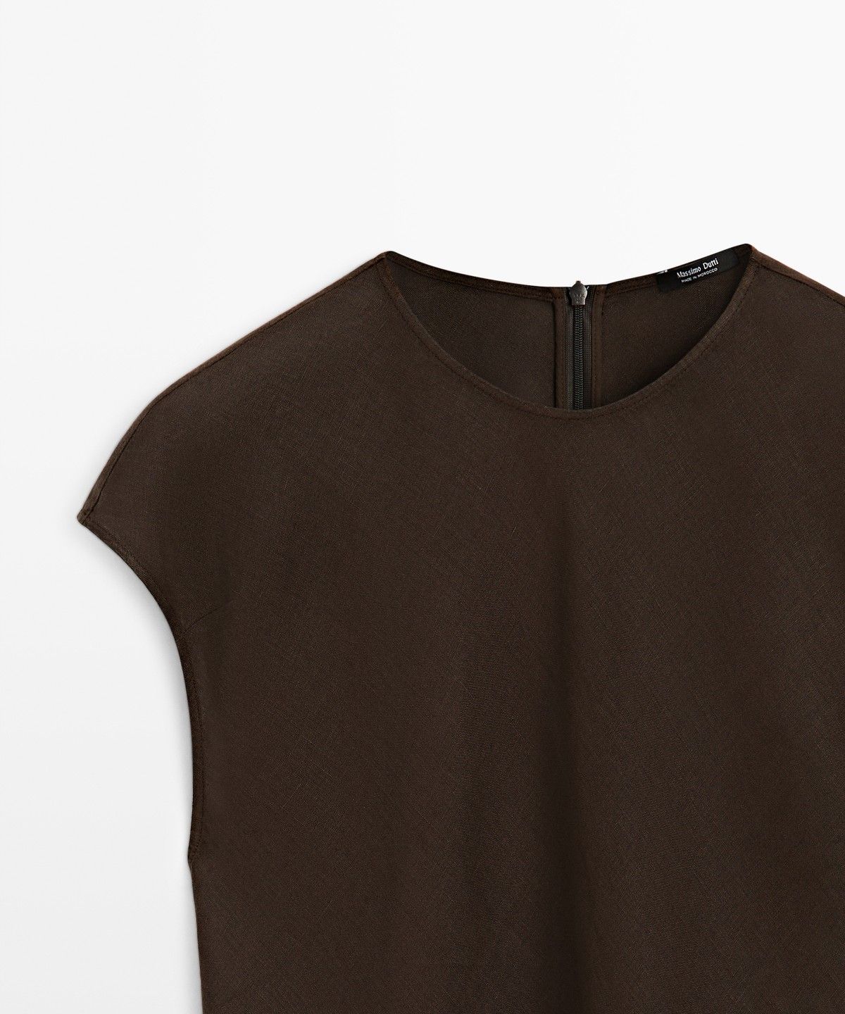 마시모두띠(MASSIMO DUTTI) 100% 린넨 비대칭 탑