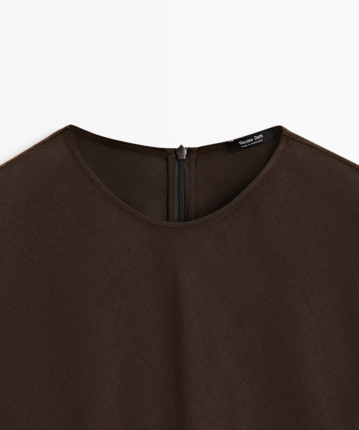 마시모두띠(MASSIMO DUTTI) 100% 린넨 비대칭 탑