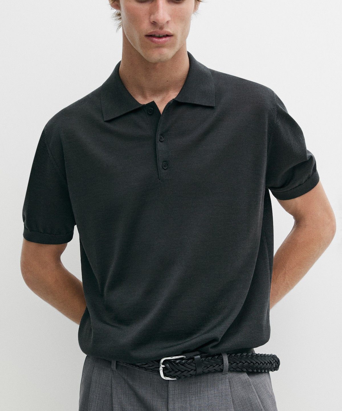 마시모두띠(MASSIMO DUTTI) 울 블렌드 니트 폴로
