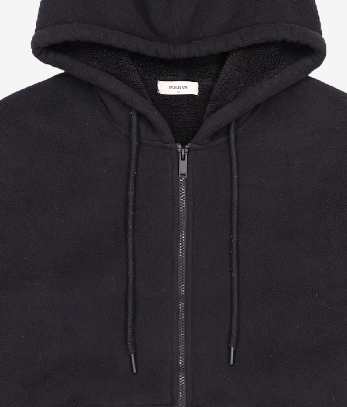 폴햄(POLHAM) 남성 플러피 본딩 후드 집업_PHF4TC1330BK XL