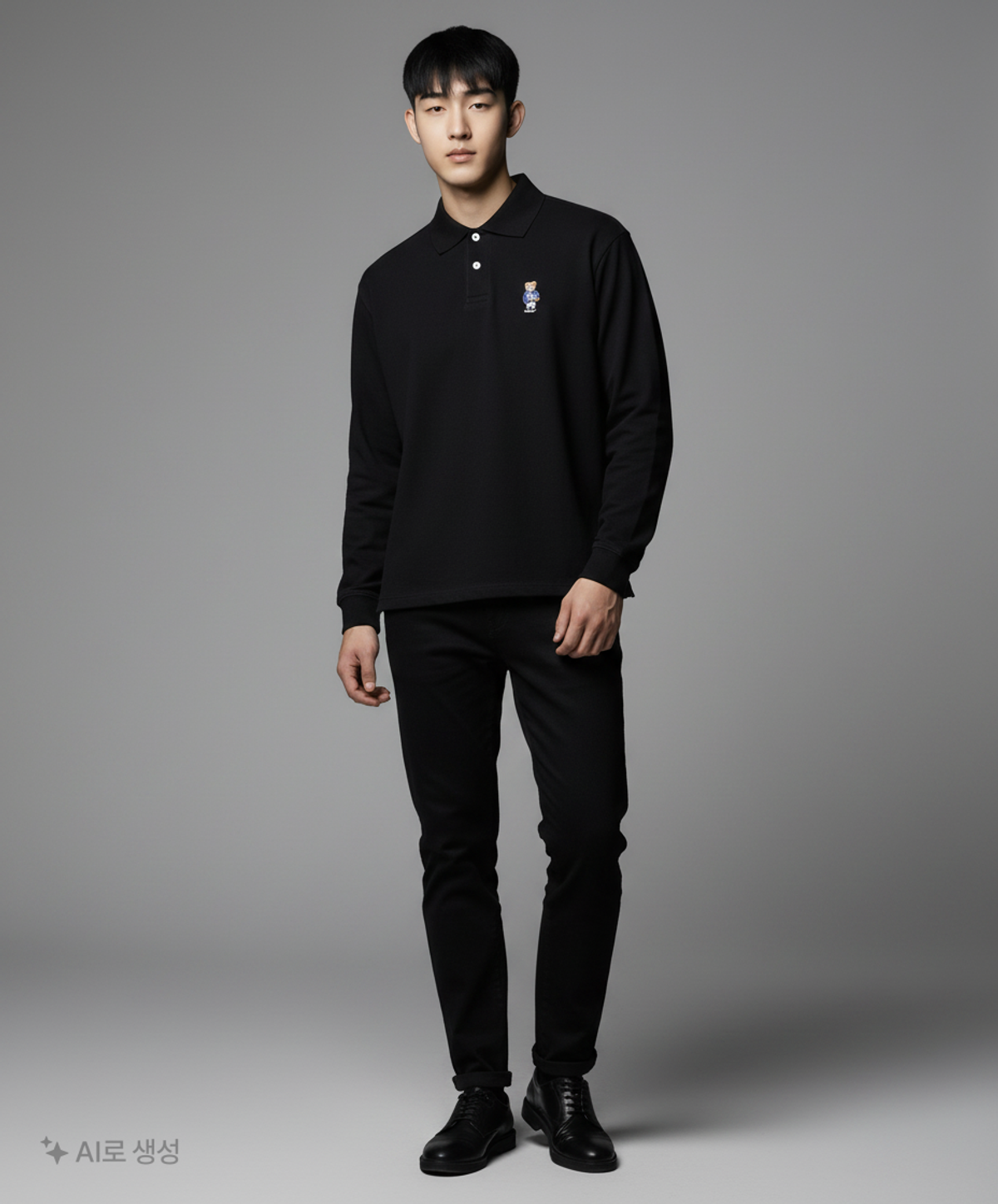 예일(YALE) 오버사이즈 엠브로이더리 댄 퀵드라이 피케 폴로 셔츠 블랙 M