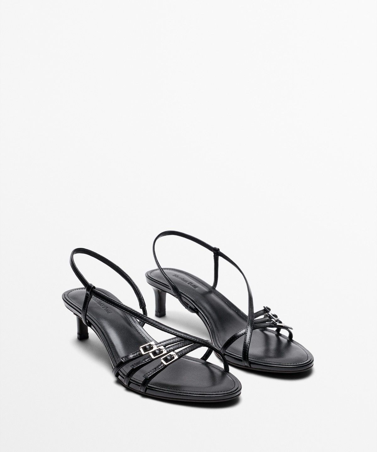 마시모두띠(MASSIMO DUTTI) 가죽 힐 버클 샌들