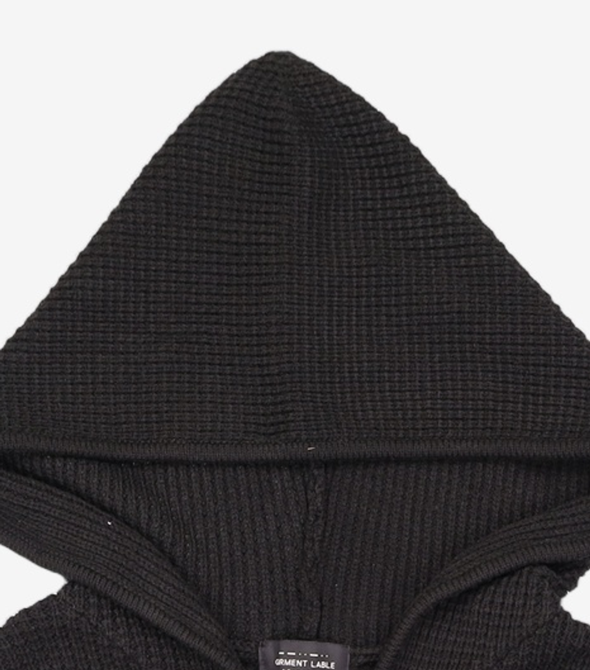 가먼트레이블(GARMENT LABLE) Textured Knit Hoodie Jumper - Black L