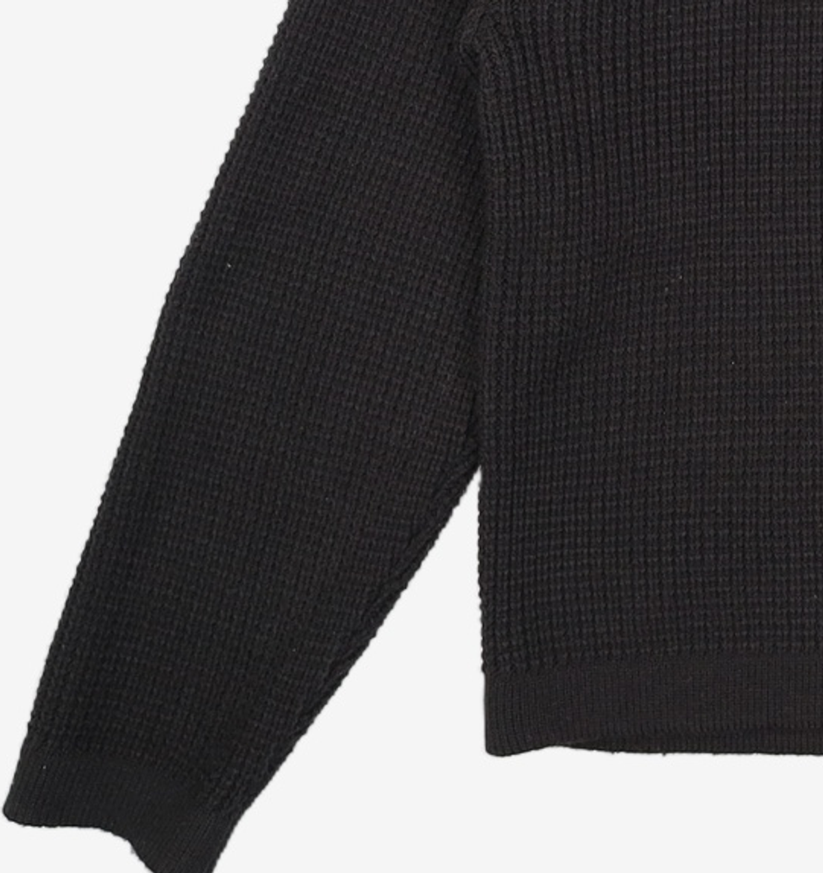 가먼트레이블(GARMENT LABLE) Textured Knit Hoodie Jumper - Black L