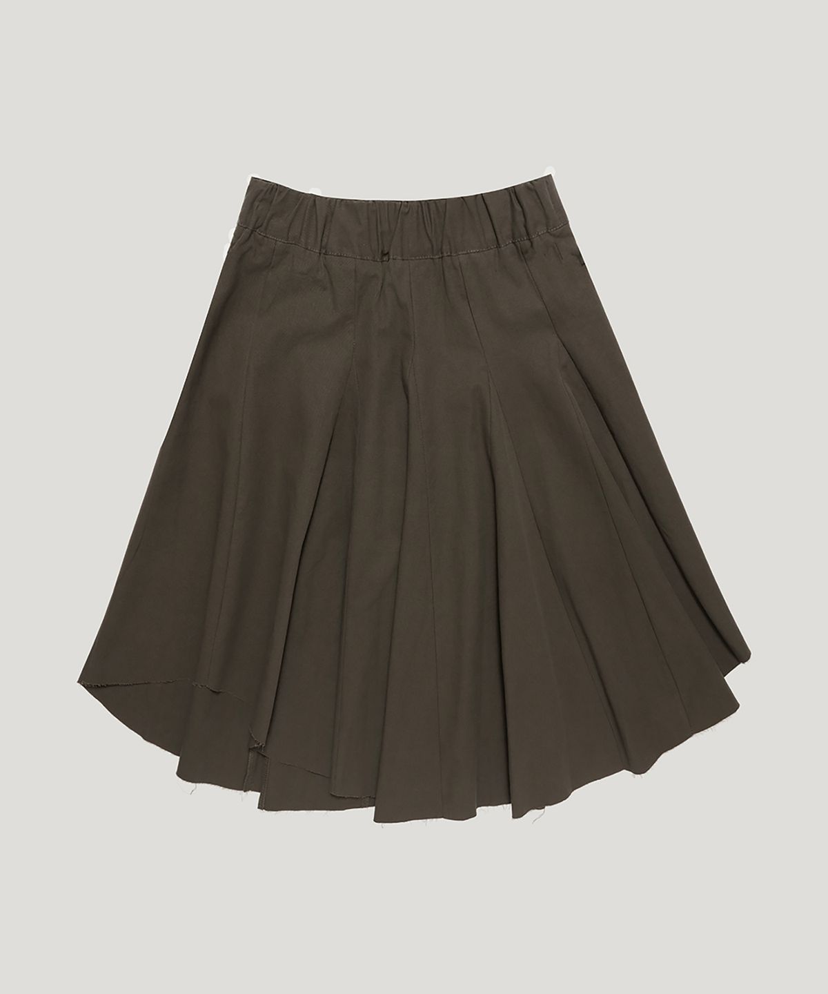 우네씬(UUNE SCENE) Asymmetric Cutting Midi Skirt_Khaki