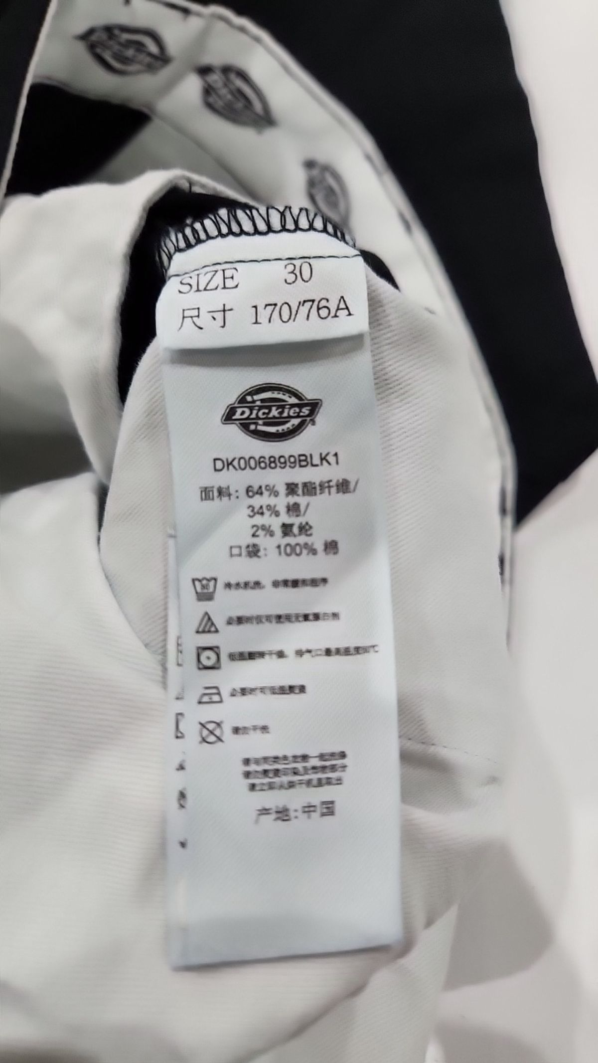 디키즈(DICKIES) WD5882 팬츠 블랙 30