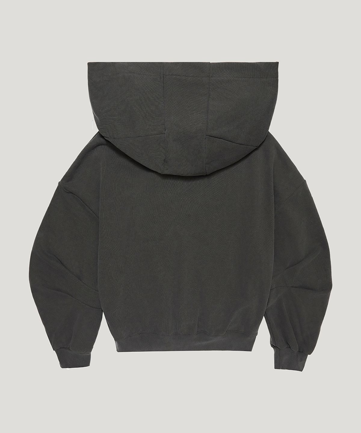 우네씬(UUNE SCENE) Asymmetric Off-Shoulder Hoodie_Charcoal