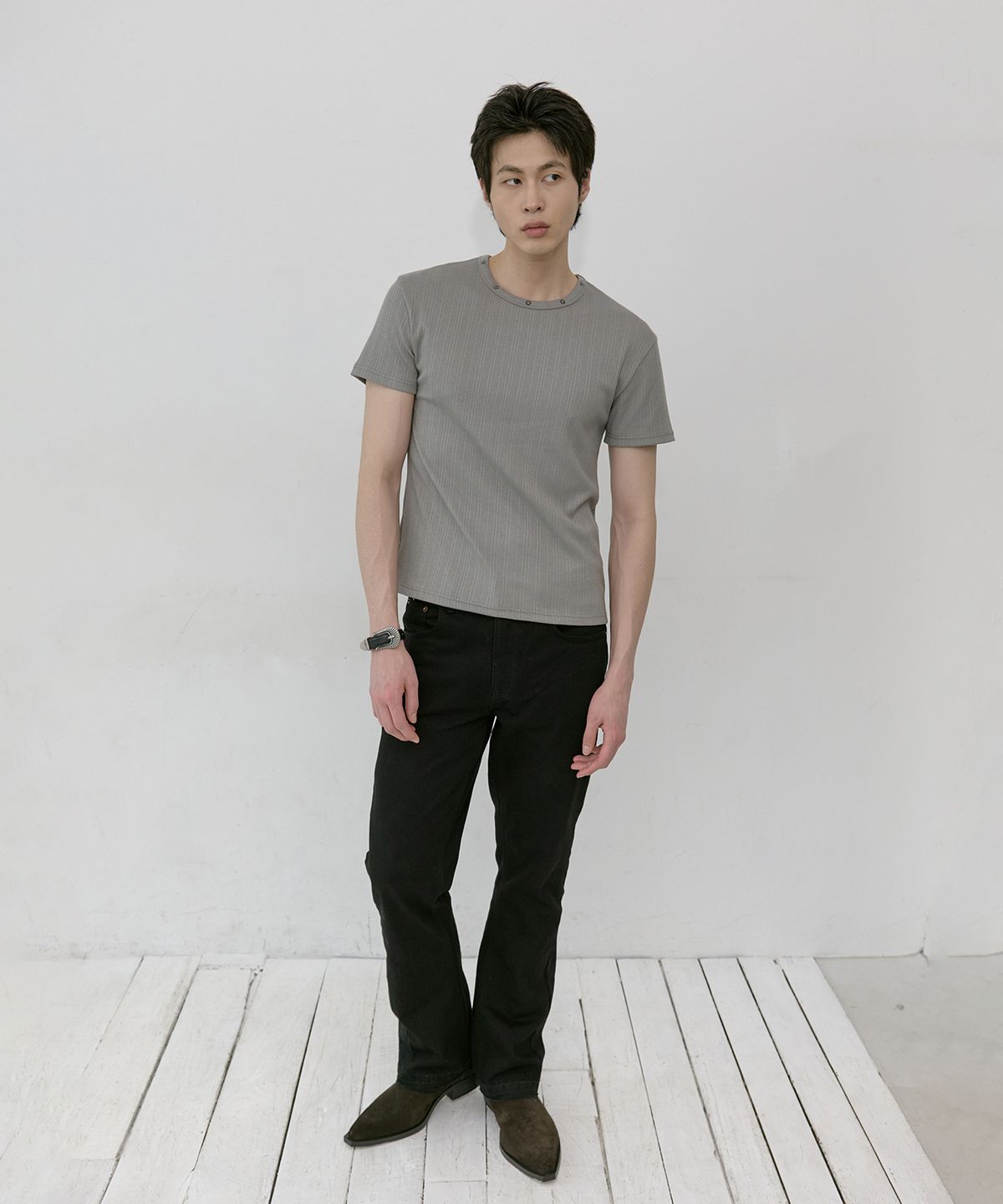 레킴(LEKIM) 스터드 립 티 (그레이)