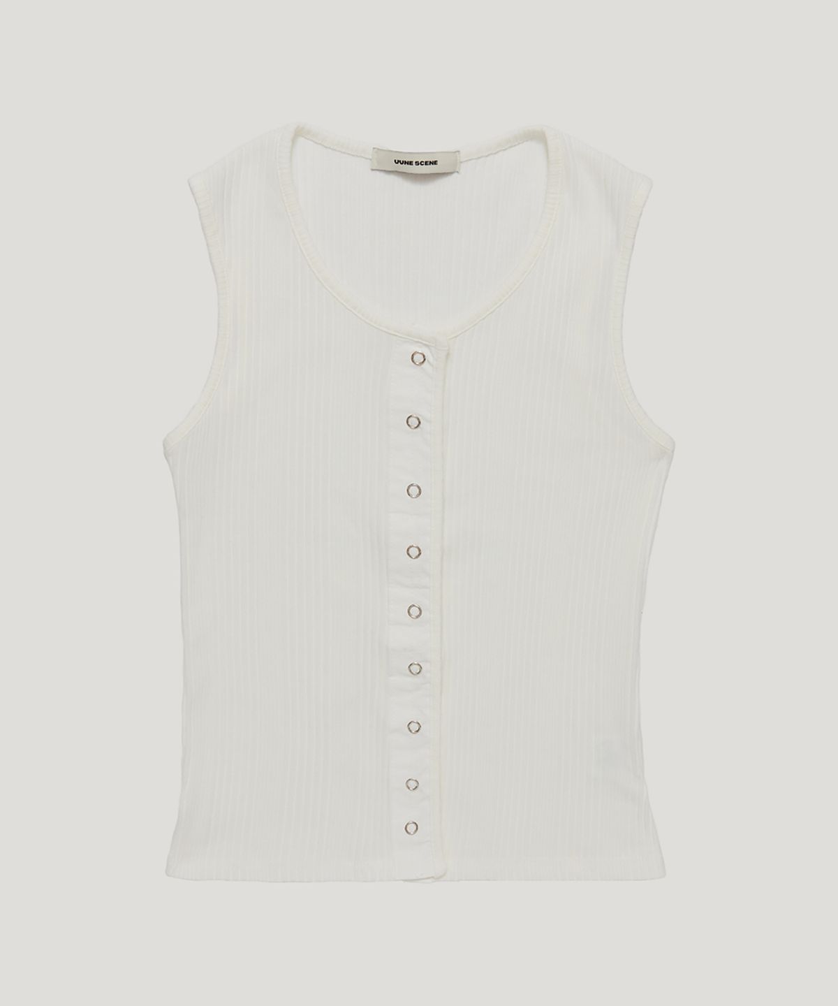 우네씬(UUNE SCENE) Snap Button Sleeveles_Ivory