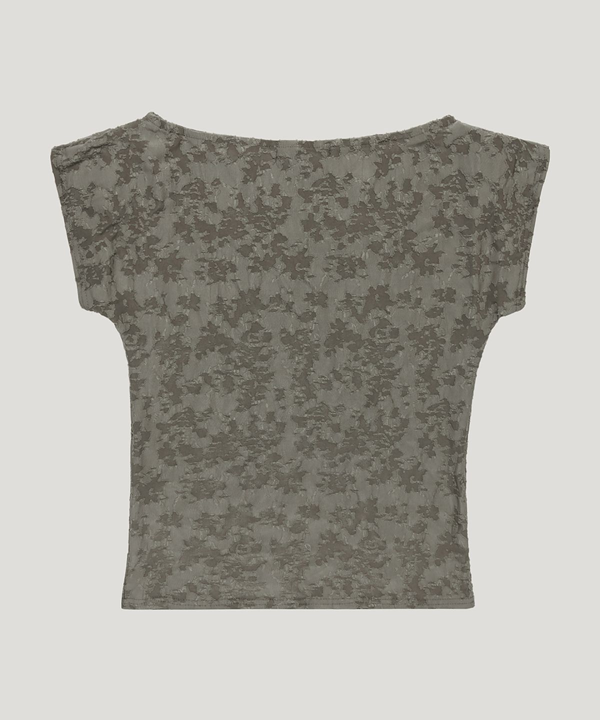 우네씬(UUNE SCENE) Jacquard Cowl-Neck Top_Khaki