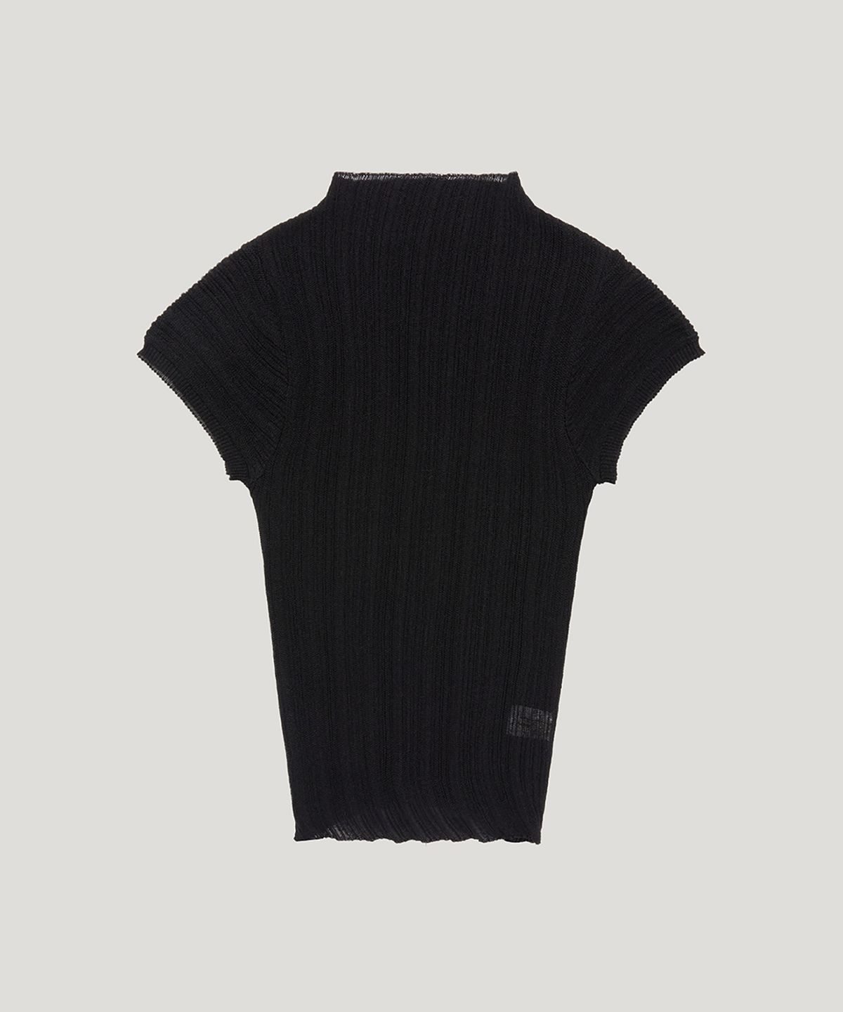 우네씬(UUNE SCENE) Pleated Half-Neck Knit_Black