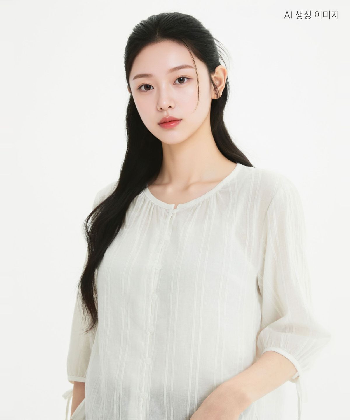 로엠(ROEM) 7부소매 크롭 블라우스 RMBLG37RT2