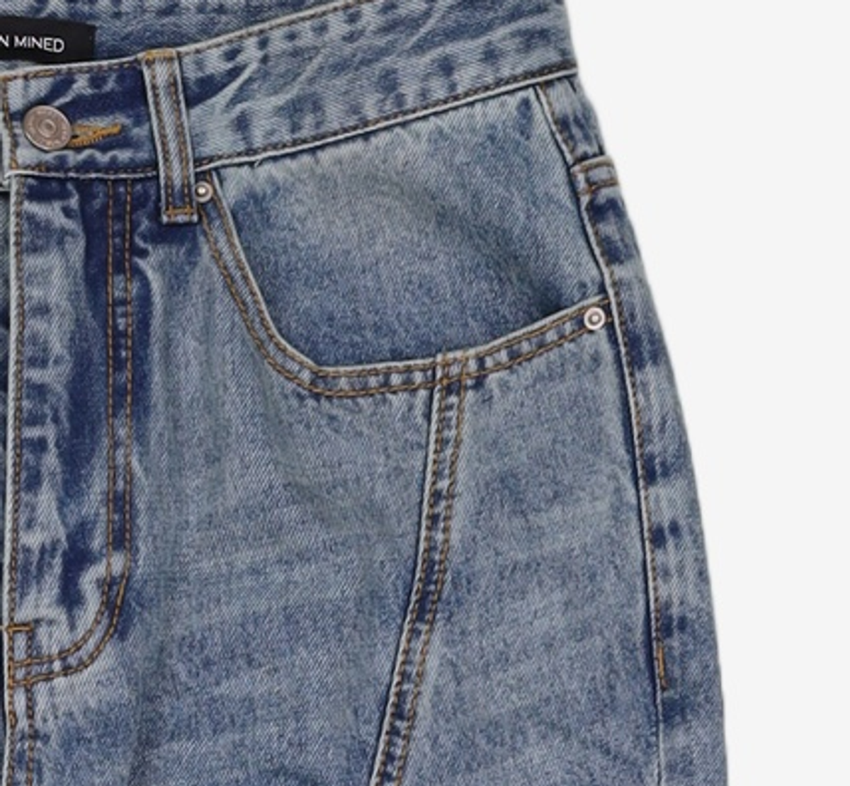 메종미네드(MAISON MINED) TWIST SALAH WIDE JEAN L/INDIGO 46