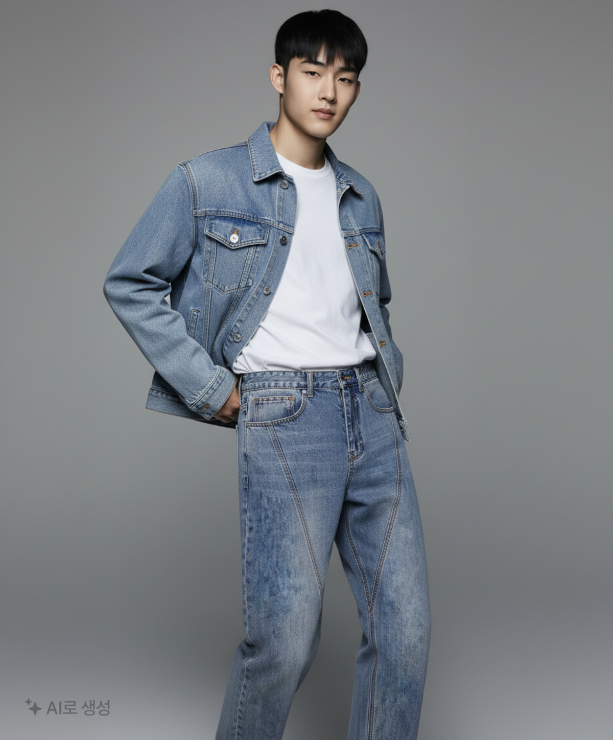 메종미네드(MAISON MINED) TWIST SALAH WIDE JEAN L/INDIGO 46