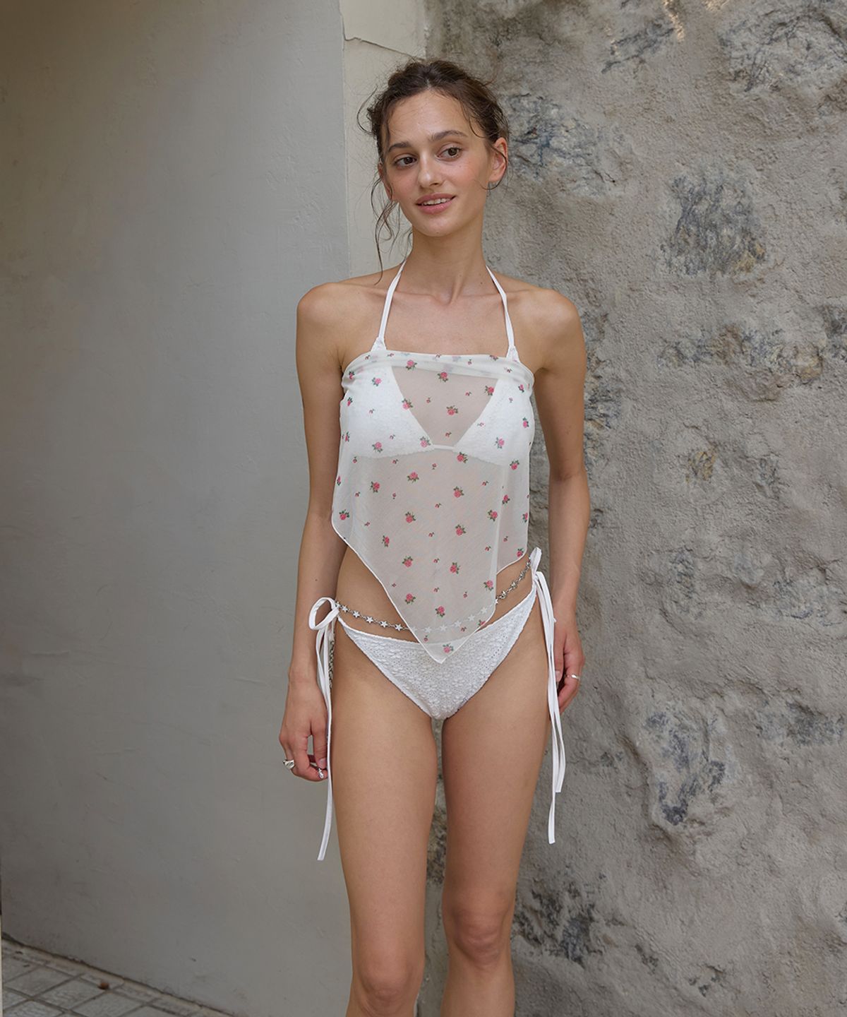 어패럴아카이브(APPAREL ARCHIVE) Rose Sheer scarf - Ivory