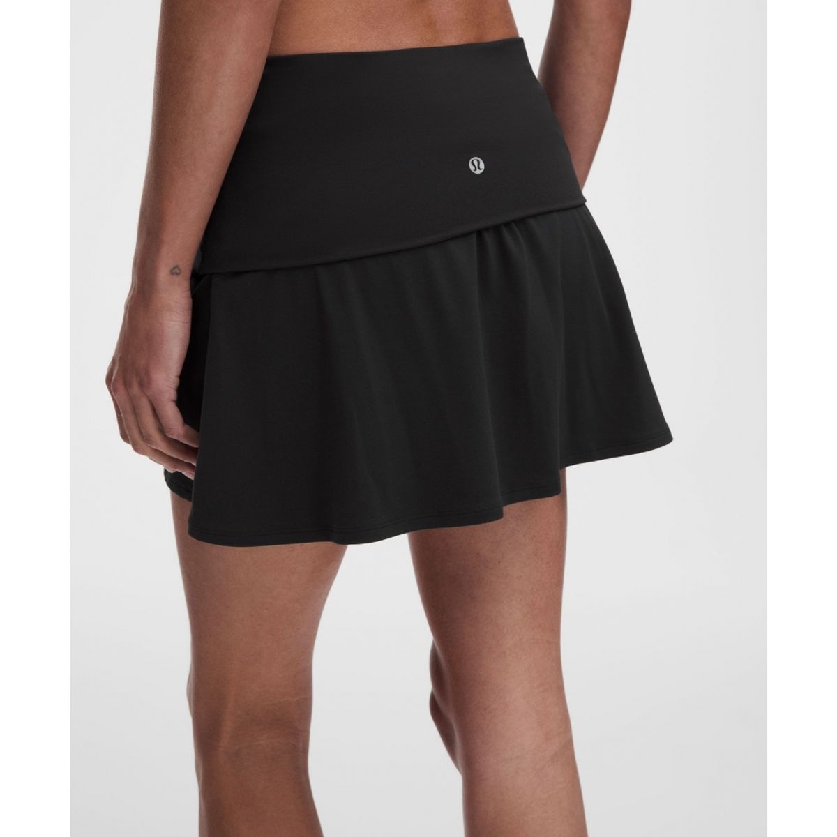 룰루레몬(LULULEMON) 그루브 폴드오버 미드라이즈 미니스커트  BLK