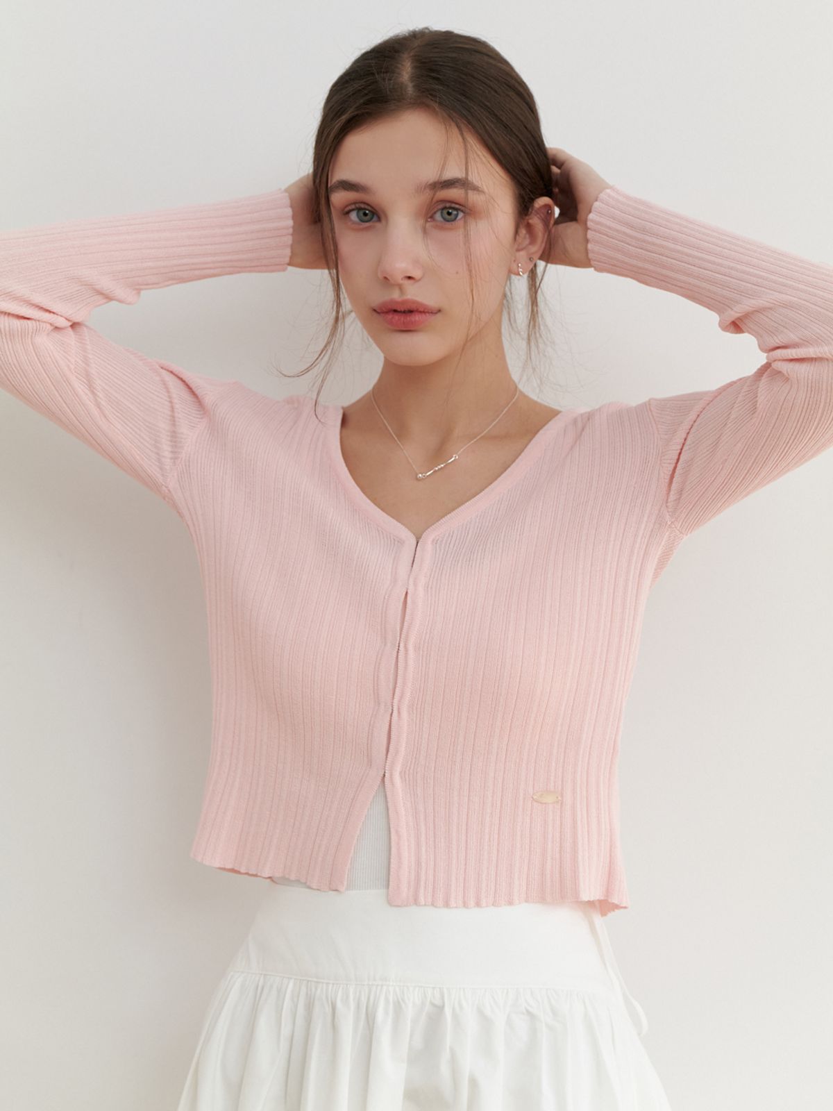 리엘(RE L) Drawing v cardigan (pink)