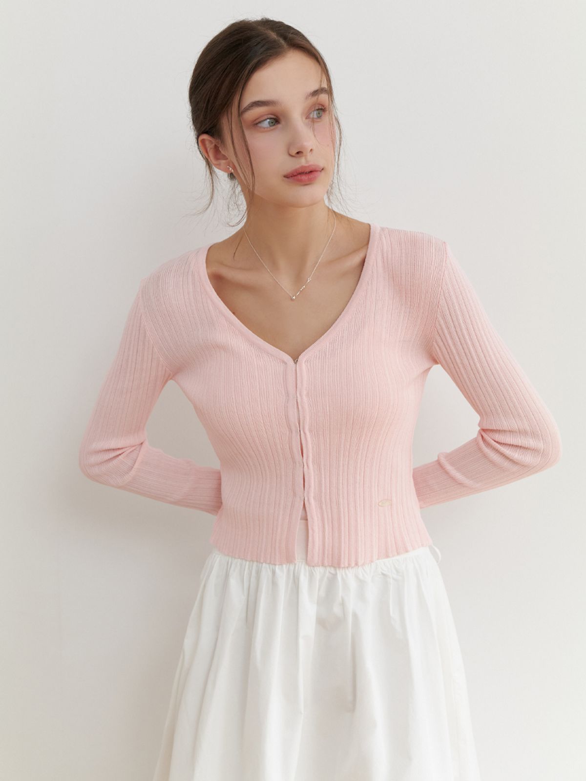 리엘(RE L) Drawing v cardigan (pink)