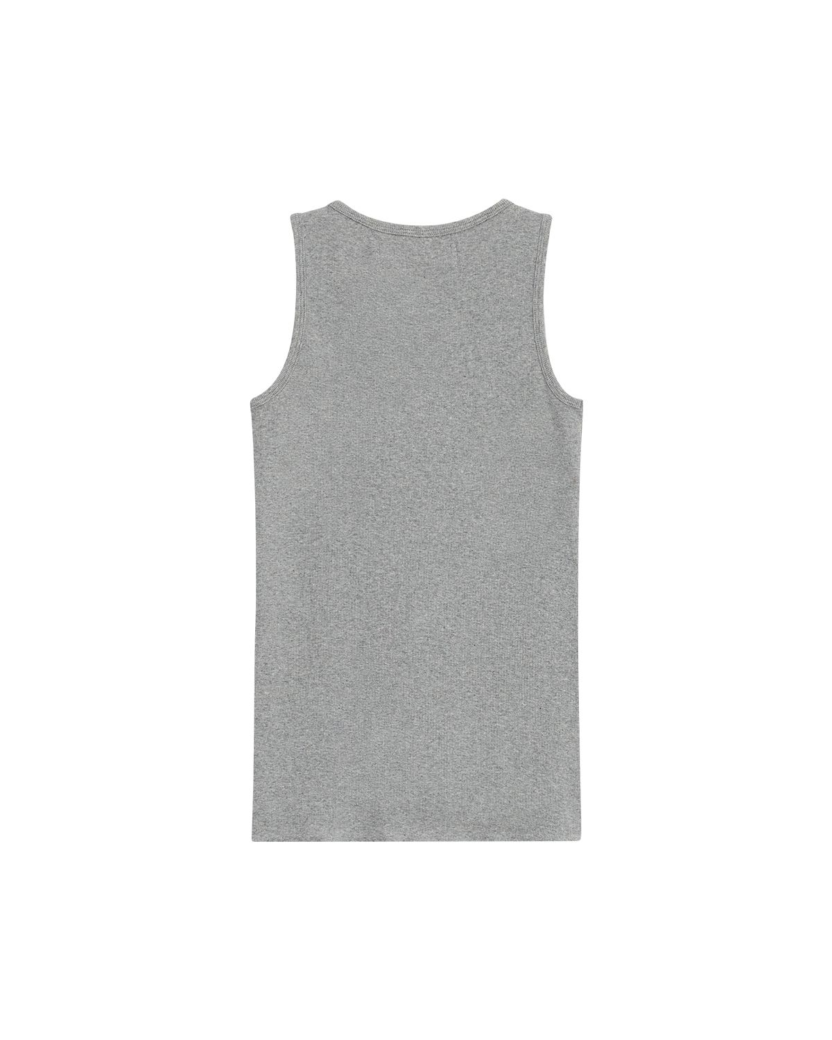 더뮤지엄비지터(THEMUSEUMVISITOR) HEART PRINTED SLEEVELESS (MELANGE GREY)