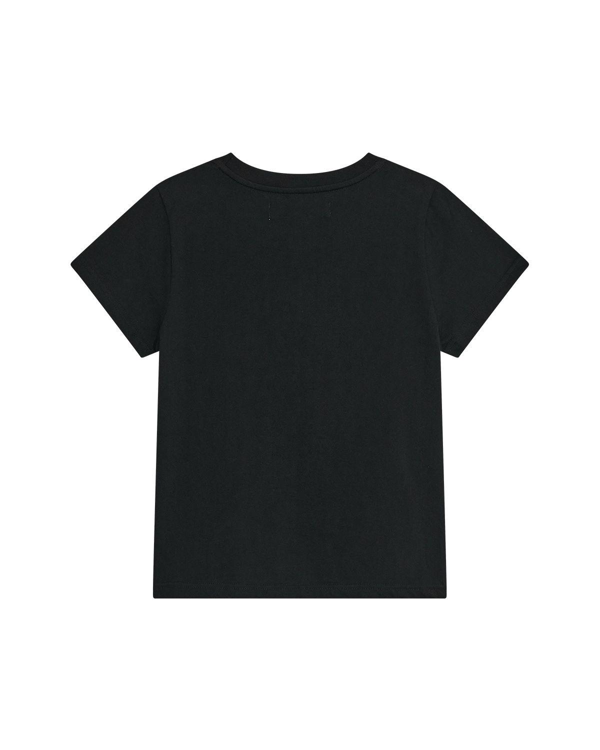 더뮤지엄비지터(THEMUSEUMVISITOR) W HEART PRINTED CROP T-SHIRT (BLACK)