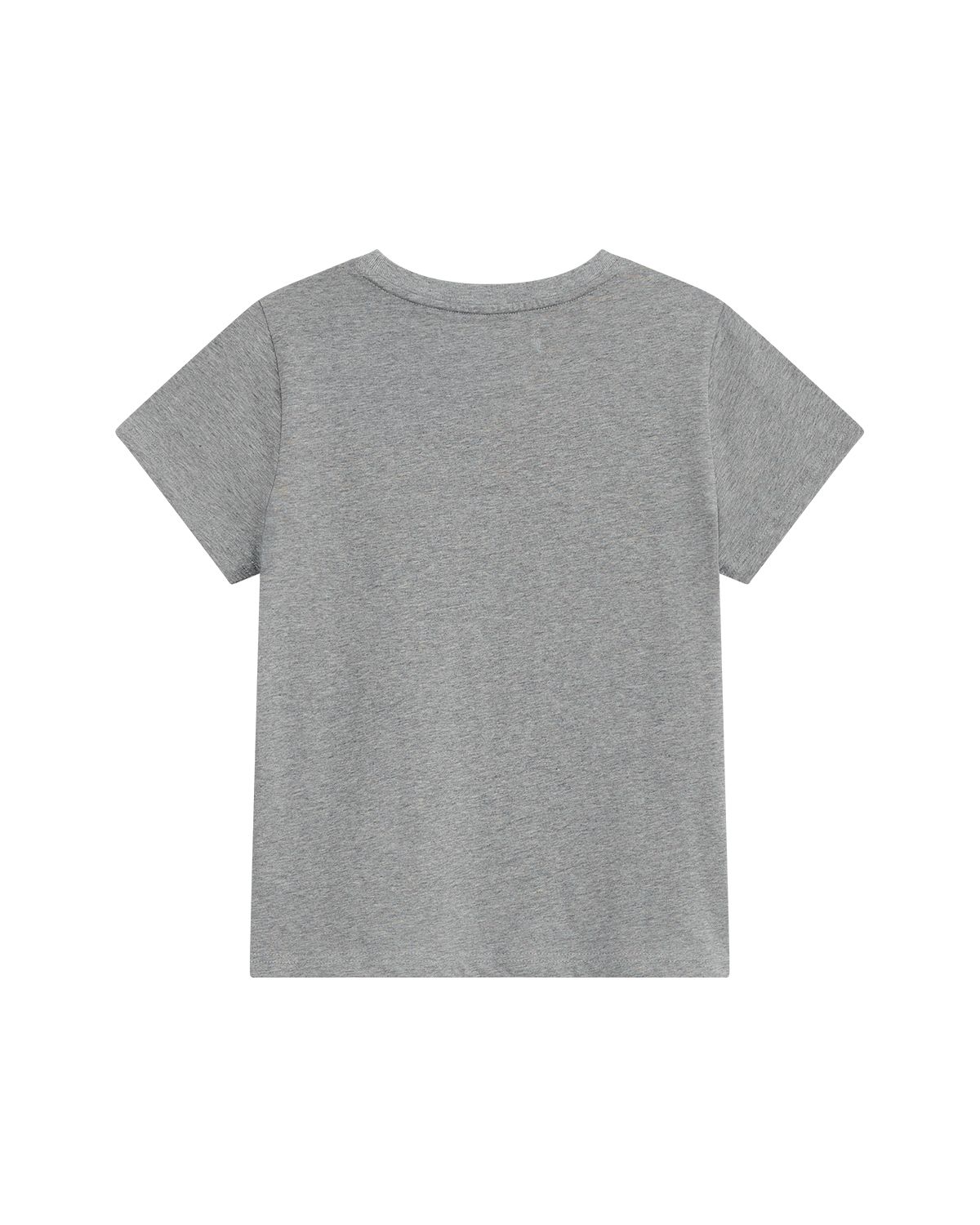 더뮤지엄비지터(THEMUSEUMVISITOR) W HEART PRINTED CROP T-SHIRT (MELANGE GREY)