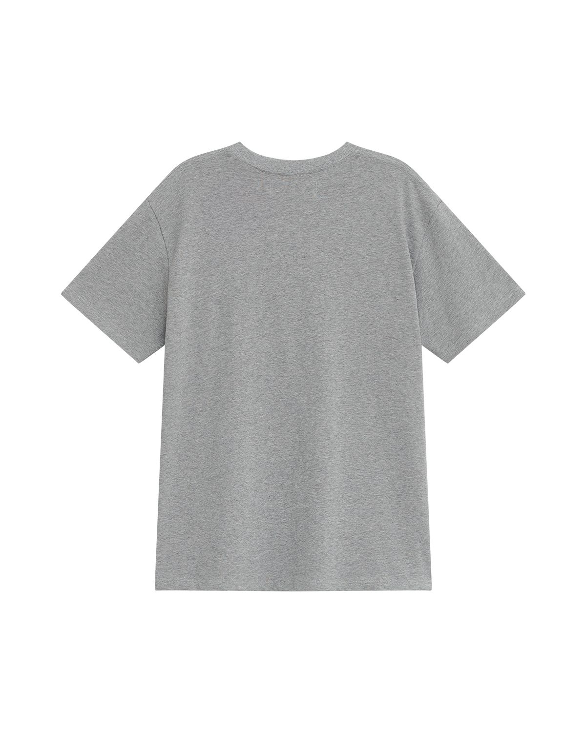 더뮤지엄비지터(THEMUSEUMVISITOR) HEART PRINTED OVERFIT T-SHIRT (MELANGE GREY)