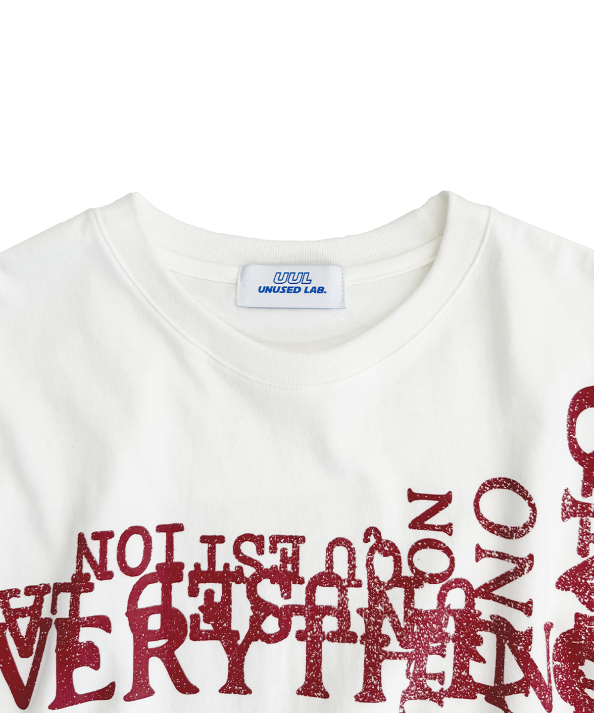 언유즈랩(UNUSEDLAB) (UNISEX) UUL 레터링 반팔 티셔츠 [화이트]