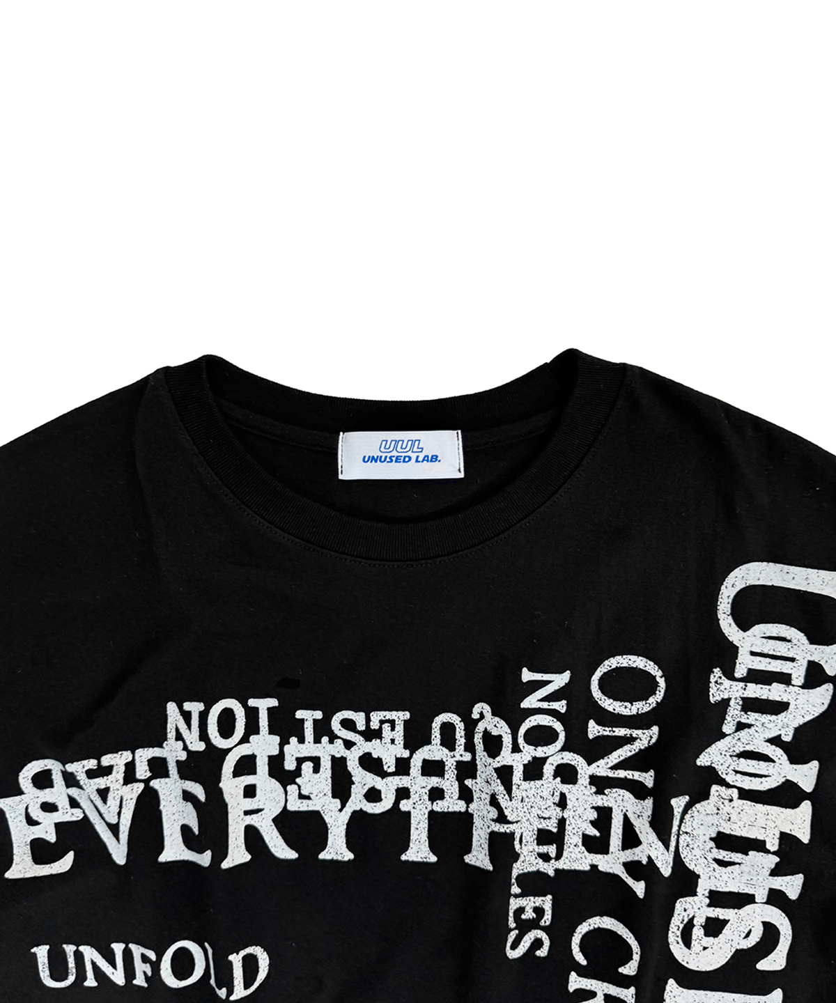 언유즈랩(UNUSEDLAB) (UNISEX) UUL 레터링 반팔 티셔츠 [블랙]