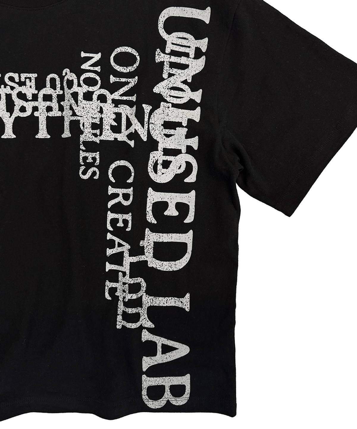 언유즈랩(UNUSEDLAB) (UNISEX) UUL 레터링 반팔 티셔츠 [블랙]