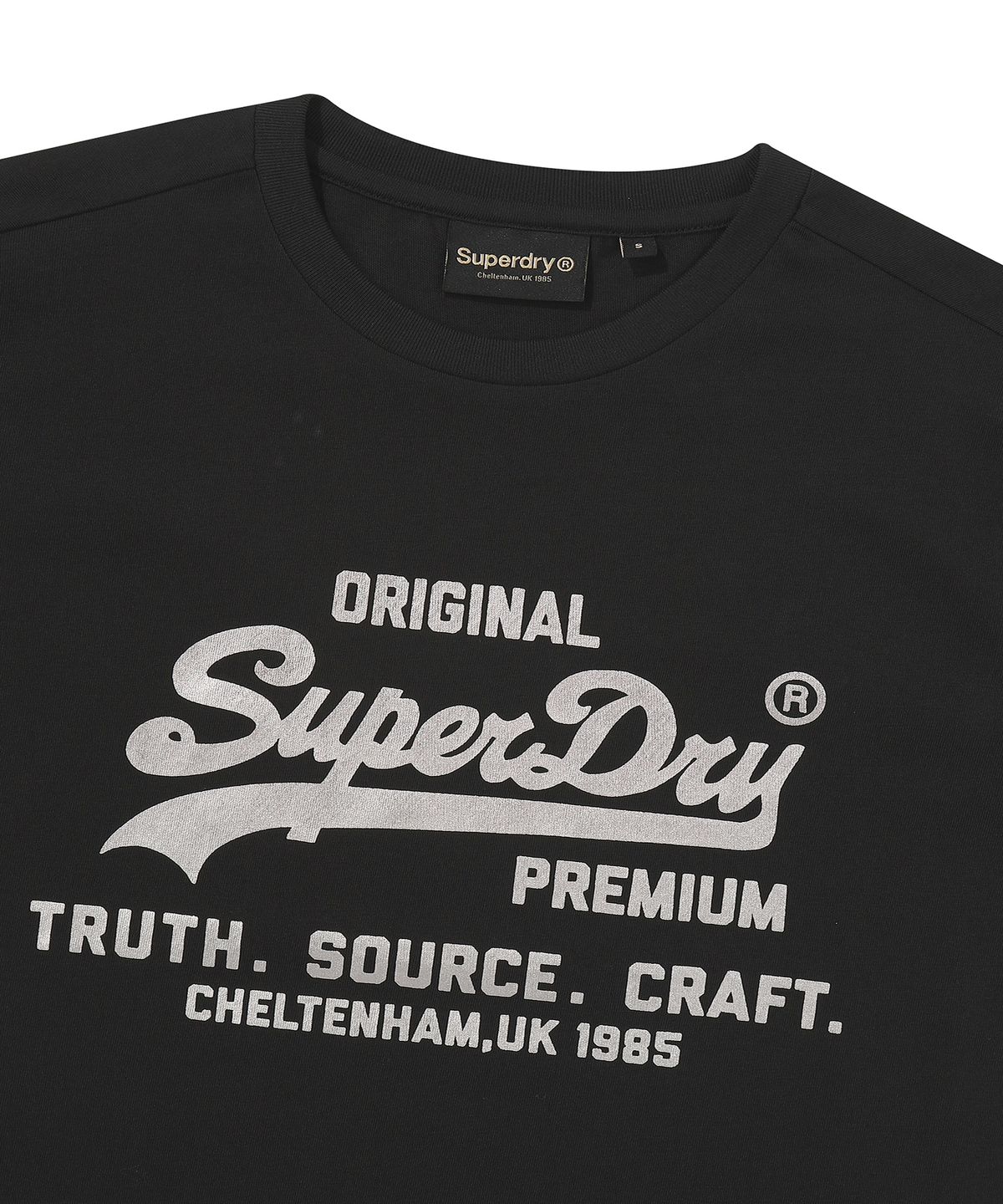 슈퍼드라이(SUPERDRY) 우먼스 메탈 로고 티셔츠 블랙 SDFISCQ62BLK
