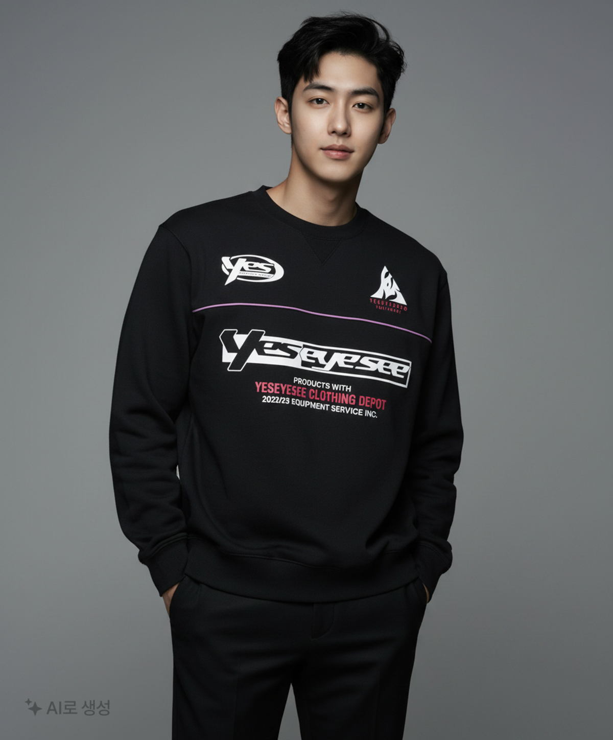 예스아이씨(YESEYESEE) Y.E.S Piping Sweatshirt Black S
