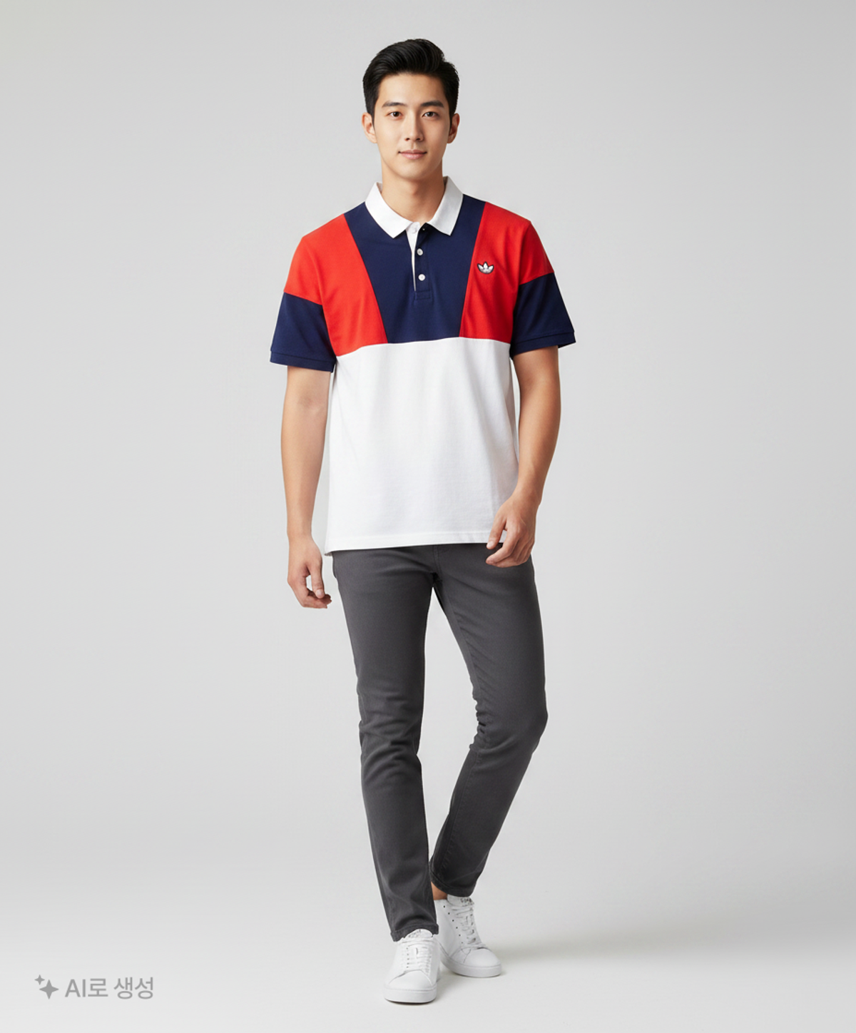 아디다스(ADIDAS) 폴로셔츠 - 화이트:레드:네이비 / FM2197 L