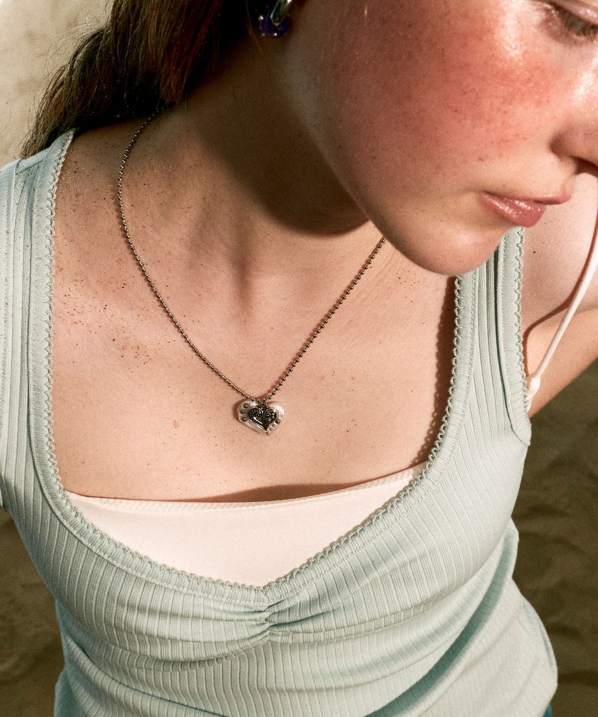엔프프(NFF) heartkok necklace-white