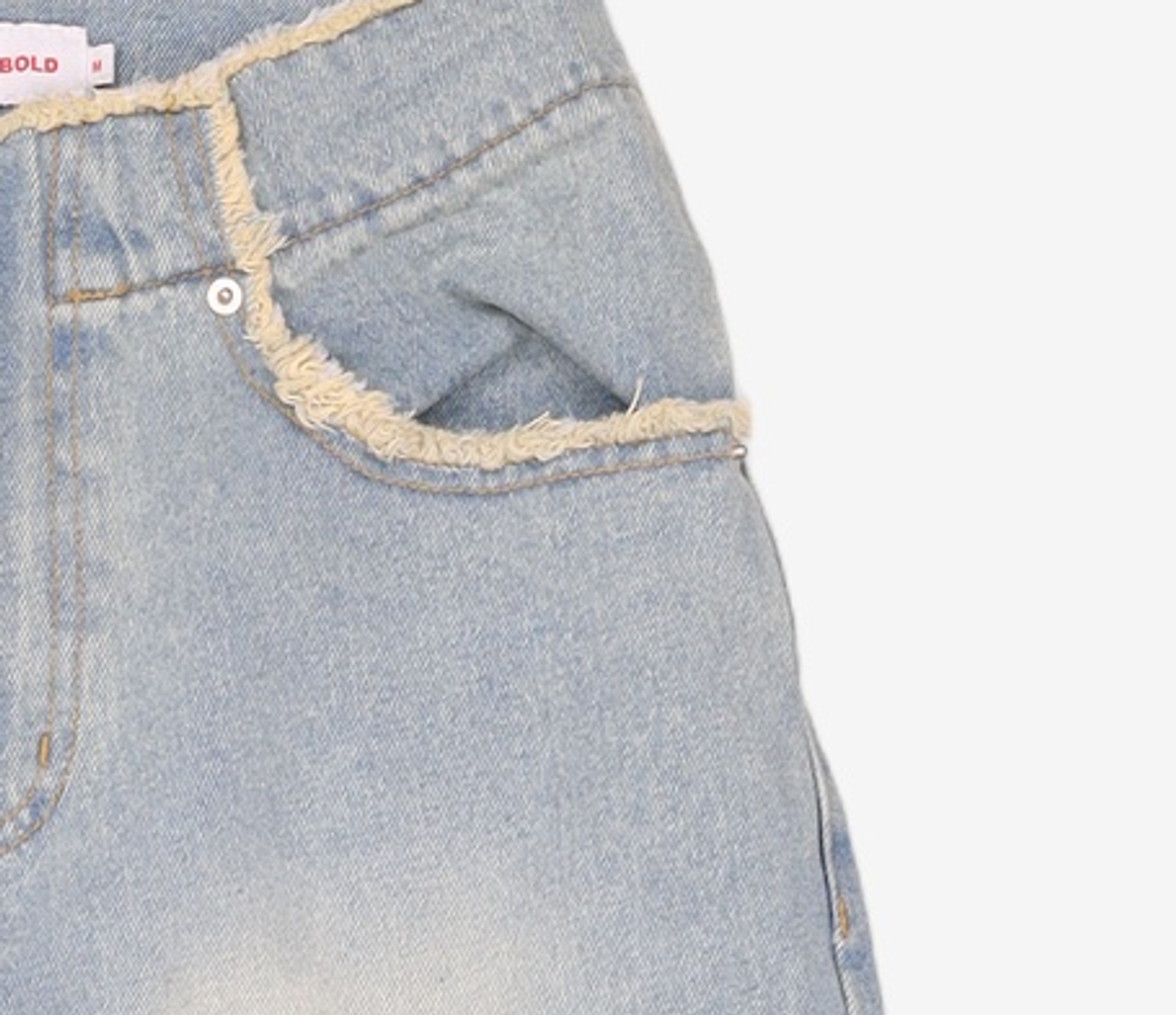 아카이브 볼드(ARCHIVE BOLD) DESTROYED DENIM PANTS (LIGHT BLUE) M