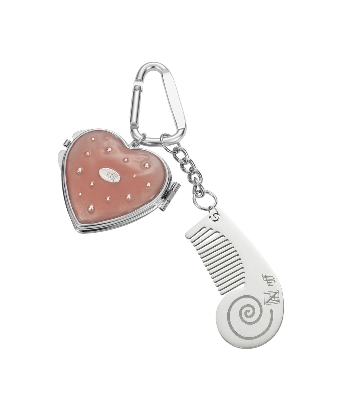엔프프(NFF) diving heart mirror keyring-coral