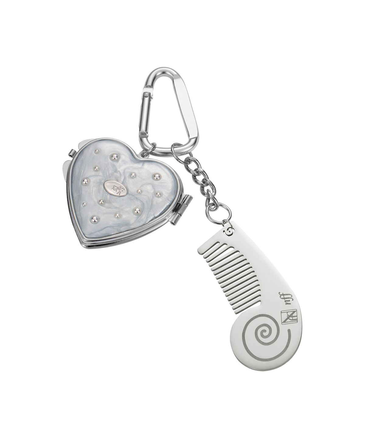 엔프프(NFF) diving heart mirror keyring-silver