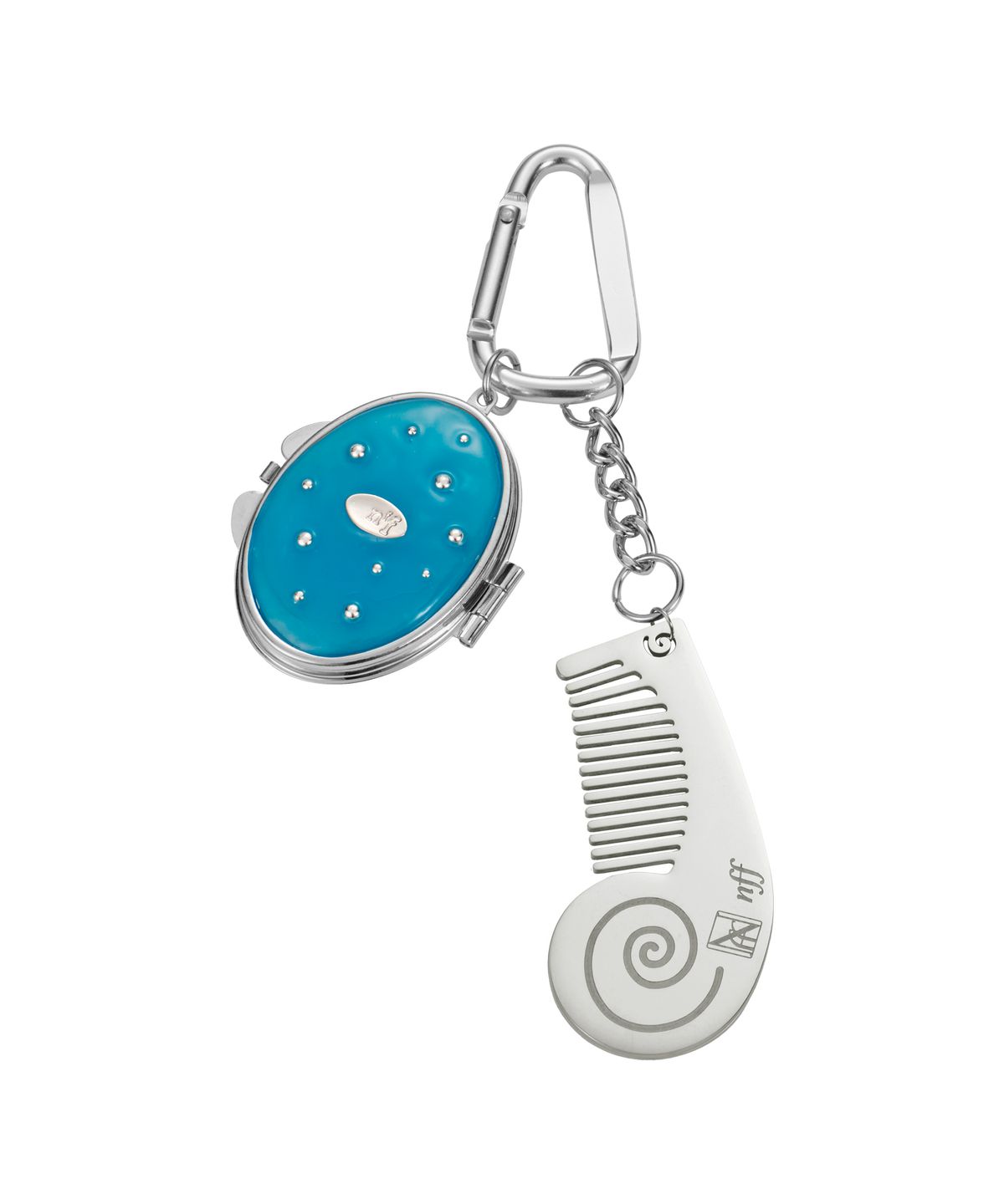 엔프프(NFF) diving oval mirror keyring-blue