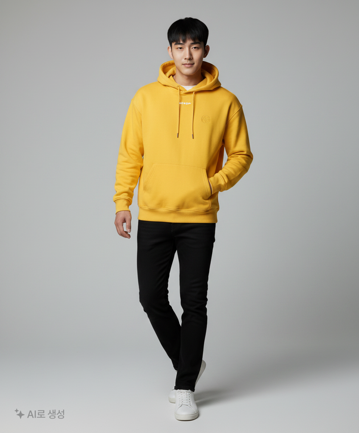 애드오프(ADDOFF) DIGITAL LOGO HOODY YELLOW M