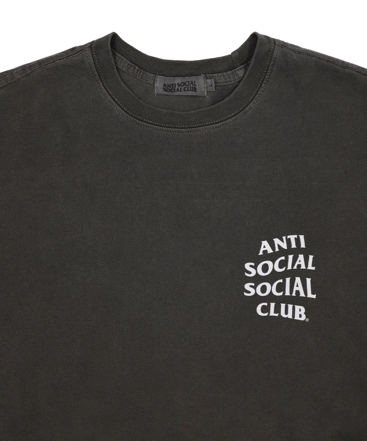 안티 소셜 소셜 클럽(ANTI SOCIAL SOCIAL CLUB) GARMENT DYED LOGO TEE  CHARCOAL